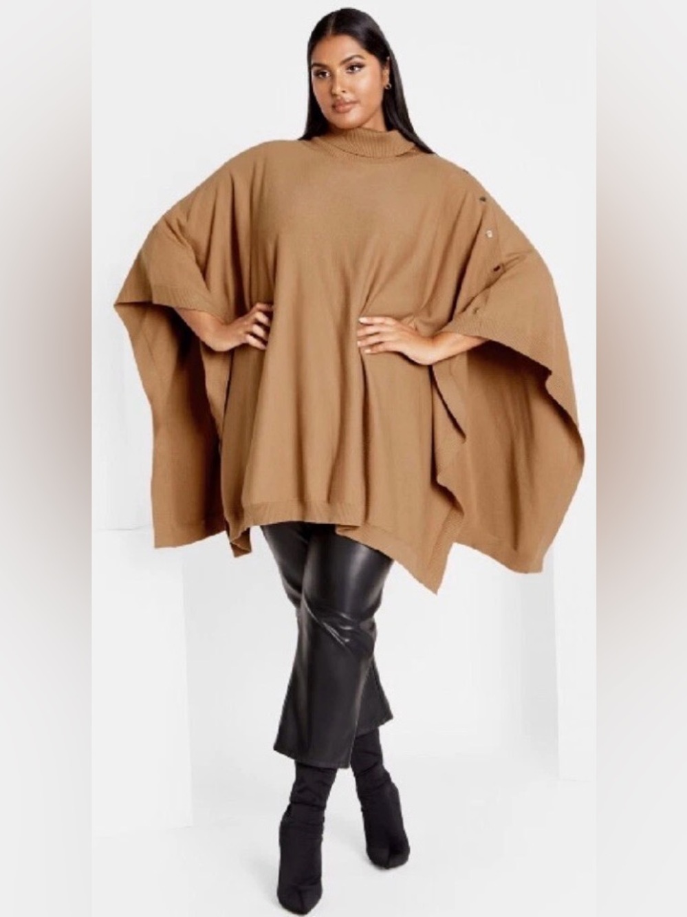 CITY CHIC CAPE  MACCHIATO